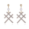 European And American Design Fashion Diamond Earrings Simple