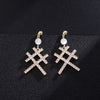 European And American Design Fashion Diamond Earrings Simple