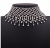 Women Rhinestone Fringed Necklace Chain