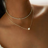 Ornament Encrusted Diamond Claw Chain Pearl Pendant Double Layer Female Summer