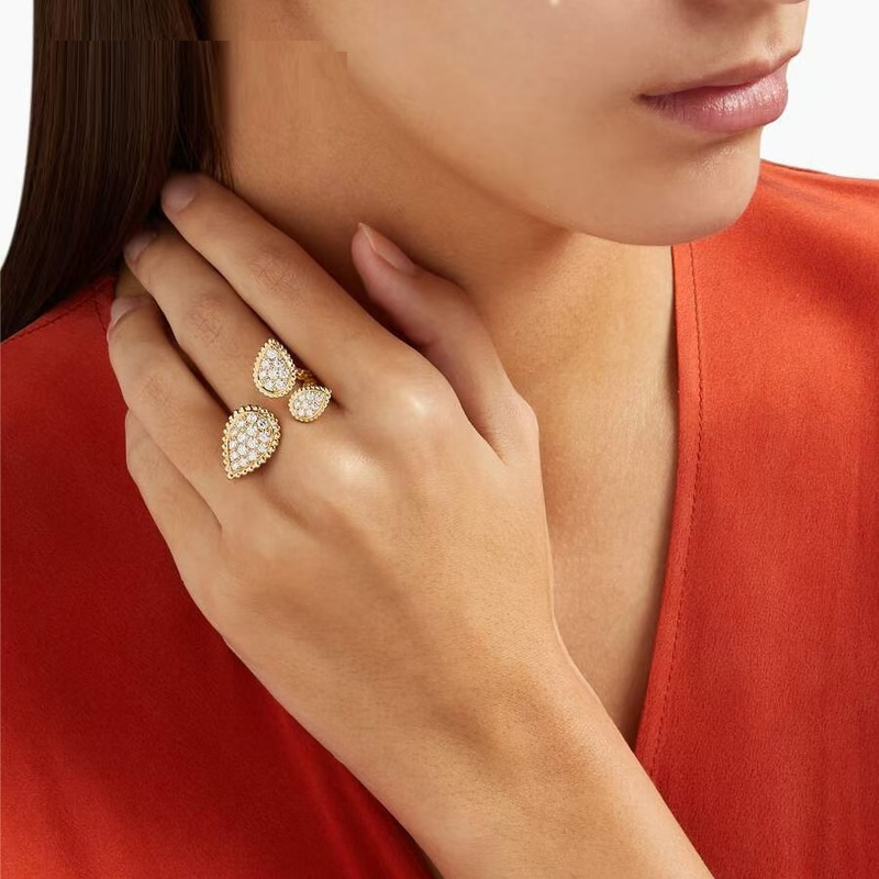 Women's European And American Jewelry Niche Diamond Water Drop Ring