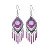 Ethnic style alloy crystal earrings women long