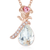 Rose Necklace Crystal Pendant Clavicle Chain