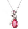 Rose Necklace Crystal Pendant Clavicle Chain