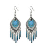 Ethnic style alloy crystal earrings women long