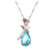 Rose Necklace Crystal Pendant Clavicle Chain