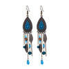 Ethnic style alloy crystal earrings women long