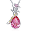 Rose Necklace Crystal Pendant Clavicle Chain