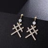 European And American Design Fashion Diamond Earrings Simple